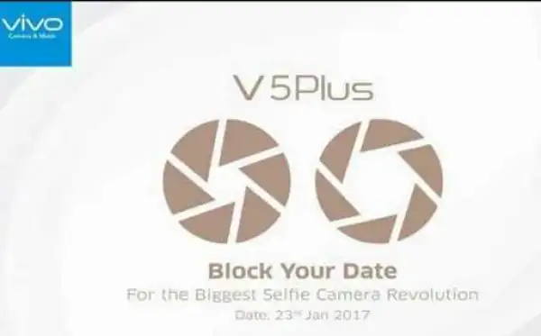 Do You Love Selfies? : The Vivo V5 plus is Launching With Dual Selfie Cameras
